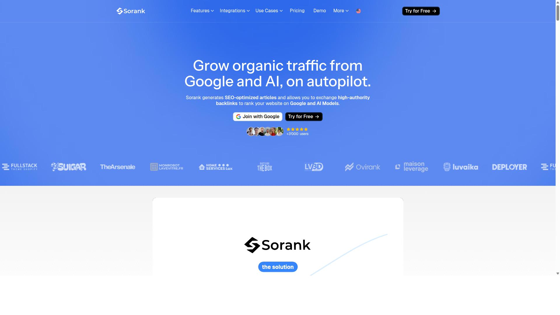 Sorank website